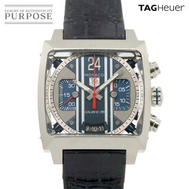 タグホイヤー TAG Heuer モナコ24 キャリバー36 クロノグラフ CAL5111 メンズ 腕時計 デイト ブルー 自動巻き ウォッチ Monaco 【中古】