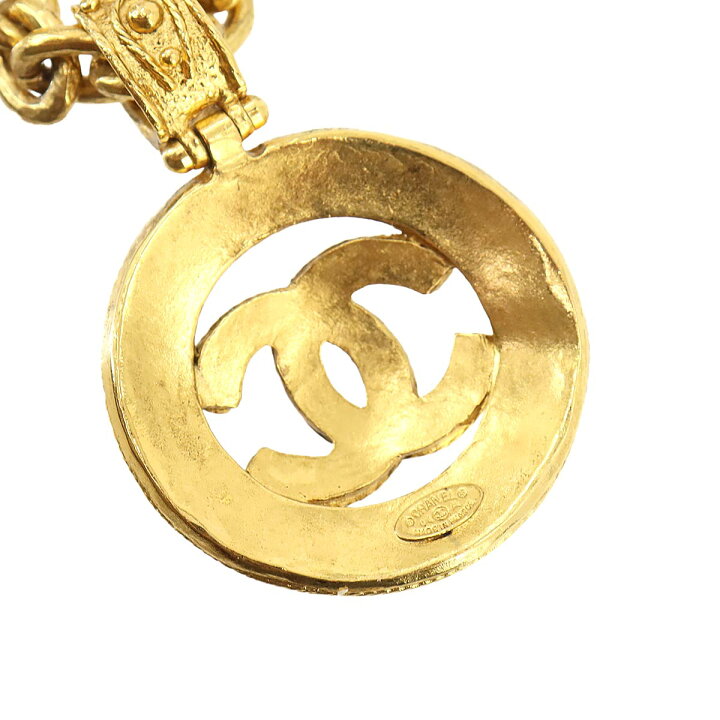 シャネル CHANEL ラウンド型 ココマーク ロング ネックレス ゴールド  