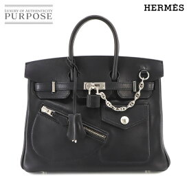 【未使用 展示品】 エルメス HERMES バーキン25 ロック ハンド バッグ ヴォリュプト ブラック B刻印 シルバー 金具 Birkin Rock 【中古】