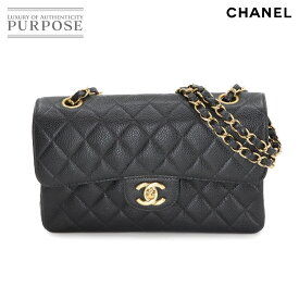 シャネル CHANEL マトラッセ 23 チェーン ショルダー バッグ キャビアスキン レザー ブラック A01113 ゴールド 金具 Matelasse 23 Bag 【中古】