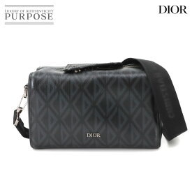 【新品同様】 クリスチャン ディオール Christian Dior CDダイヤモンド ランゴ 22 ショルダー バッグ PVC レザー ブラック 1ADPO249CDP Lingot 【中古】