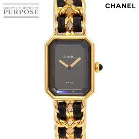 シャネル CHANEL プルミエール Lサイズ H0001 ヴィンテージ レディース 腕時計 ブラック ゴールド クォーツ ウォッチ Premiere 【中古】