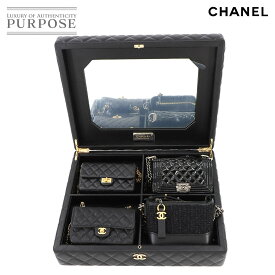 【未使用 展示品】 シャネル CHANEL マトラッセ ミニ チェーン ショルダー バッグ 4点セット レザー ブラック AS1949 ゴールド 金具 サクセスストーリー Matelasse Bag Set 【中古】