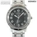 エルメス HERMES クリッパー クラシック CP2 810 メンズ 腕時計 デイト グレー 自動巻き オートマ ウォッチ Clipper 【中古】