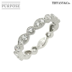 【新品同様】 ティファニー TIFFANY&Co. ジャズ グラジュエイテッド 9号 リング フル ダイヤ Pt プラチナ 指輪 Jazz Ring【中古】