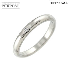 【新品同様】 ティファニー TIFFANY&Co. スタッキング バンド 11.5号 リング ダイヤ 1P Pt プラチナ 指輪 Stacking Band Ring【中古】