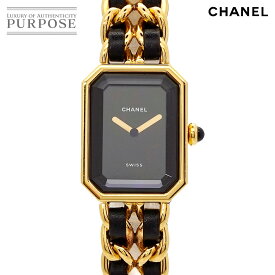 シャネル CHANEL プルミエール Lサイズ H0001 ヴィンテージ レディース 腕時計 ブラック ゴールド クォーツ ウォッチ Premiere 【中古】