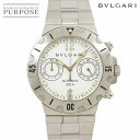 ブルガリ BVLGARI ディアゴノ スクーバ クロノグラフ SCB38S メンズ 腕時計 ホワイト 自動巻き ウォッチ Diagono 【中古】