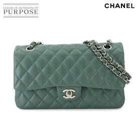 【新品同様】 シャネル CHANEL マトラッセ 25 チェーン ショルダー バッグ レザー グリーン A01112 シルバー 金具 Matelasse Bag 【中古】