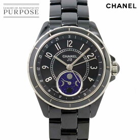 シャネル CHANEL J12 ファーズ ドゥ リュヌ メンズ 腕時計 H3406 ブラック セラミック デイト ムーンフェイズ オートマ 自動巻き Phase De Lune 【中古】