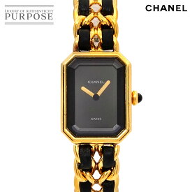 シャネル CHANEL プルミエール Lサイズ H0001 ヴィンテージ レディース 腕時計 ブラック ゴールド クォーツ ウォッチ Premiere 【中古】