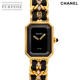 シャネル CHANEL プルミエール Lサイズ H0001 ヴィンテージ レディース 腕時計 ブラック ゴールド クォーツ ウォッチ Premiere 【中古】