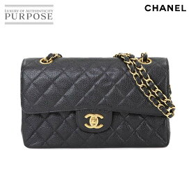 【新品同様】 シャネル CHANEL マトラッセ 23 チェーン ショルダー バッグ キャビアスキン レザー ブラック A01113 ゴールド 金具 Matelasse 23 Bag 【中古】