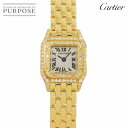 【コンプリートサービス 済み】 カルティエ Cartier ミニパンテール WF3141B9 純正ダイヤベゼル レディース 腕時計 アイボリー K18YG イエローゴールド 金無垢 クォーツ mini Panthere 【中古】