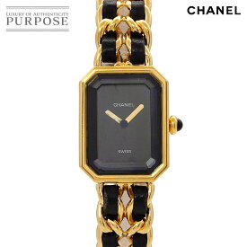 シャネル CHANEL プルミエール Lサイズ H0001 ヴィンテージ レディース 腕時計 ブラック ゴールド クォーツ ウォッチ Premiere 【中古】