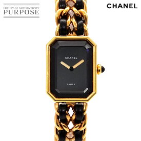 シャネル CHANEL プルミエール Mサイズ H0001 ヴィンテージ レディース 腕時計 ブラック ゴールド クォーツ ウォッチ Premiere 【中古】