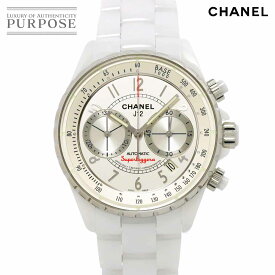 シャネル CHANEL J12 H3410 スーパーレッジェーラ クロノグラフ メンズ 腕時計 ホワイト セラミック オートマ 自動巻き ウォッチ 【中古】