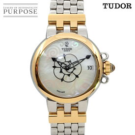 チューダー チュードル TUDOR クレア ド ローズ コンビ 35701 レディース 腕時計 デイト ホワイトシェル PG ピンクゴールド オートマ 自動巻き ウォッチ CLAIR DE ROSE 【中古】