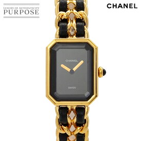シャネル CHANEL プルミエール Lサイズ H0001 ヴィンテージ レディース 腕時計 ブラック ゴールド クォーツ ウォッチ Premiere 【中古】