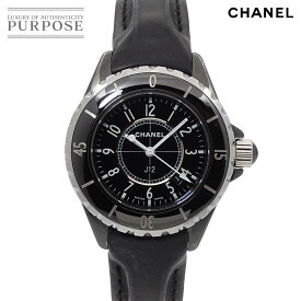 シャネル CHANEL J12 H0680 レディース 腕時計 33mm デイト ブラック セラミック クォーツ ウォッチ 【中古】