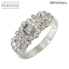 【新品同様】 ティファニー TIFFANY&CO. 10号 リング ダイヤ Pt プラチナ 指輪 フラワー Diamond Ring【中古】