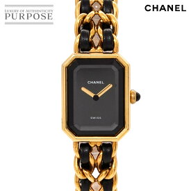 シャネル CHANEL プルミエール Lサイズ H0001 ヴィンテージ レディース 腕時計 ブラック ゴールド クォーツ ウォッチ Premiere 【中古】