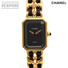 シャネル CHANEL プルミエール Lサイズ H0001 ヴィンテージ レディース 腕時計 ブラック ゴールド クォーツ ウォッチ Premiere 【中古】