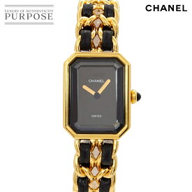 シャネル CHANEL プルミエール Mサイズ H0001 ヴィンテージ レディース 腕時計 ブラック ゴールド クォーツ ウォッチ Premiere 【中古】