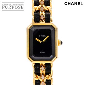 シャネル CHANEL プルミエール Lサイズ H0001 ヴィンテージ レディース 腕時計 ブラック ゴールド クォーツ ウォッチ Premiere 【中古】