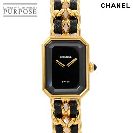シャネル CHANEL プルミエール Lサイズ H0001 ヴィンテージ レディース 腕時計 ブラック ゴールド クォーツ ウォッチ Premiere 【中古】