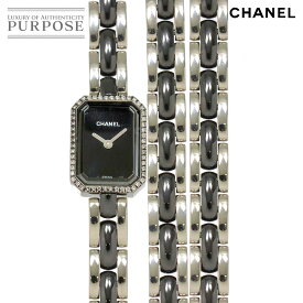 【新品仕上げ 済み】 シャネル CHANEL プルミエール トリプルブレスレット H3058 レディース 腕時計 ダイヤベゼル ブラック セラミック クォーツ ウォッチ Premiere 【中古】