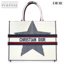 【新品同様】 クリスチャン ディオール Christian Dior ディオール アルプス ブック トート ラージ バッグ キャンバス ホワイト M1286ZRSE Book Tote 【中古】