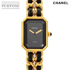 シャネル CHANEL プルミエール Lサイズ H0001 ヴィンテージ レディース 腕時計 ブラック ゴールド クォーツ ウォッチ Premiere 【中古】
