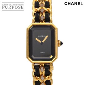 シャネル CHANEL プルミエール Lサイズ H0001 ヴィンテージ レディース 腕時計 ブラック ゴールド クォーツ ウォッチ Premiere 【中古】