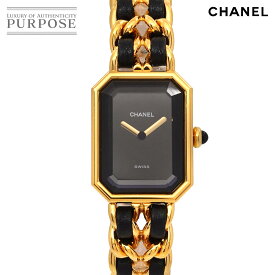 シャネル CHANEL プルミエール Mサイズ H0001 ヴィンテージ レディース 腕時計 ブラック ゴールド クォーツ ウォッチ Premiere 【中古】