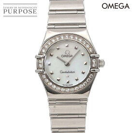 オメガ OMEGA コンステレーション ミニ マイチョイス 1465 71 ダイヤベゼル レディース 腕時計 ホワイトシェル クォーツ ウォッチ Constellation 【中古】