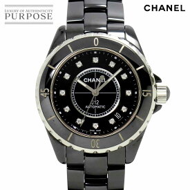 シャネル CHANEL J12 38mm H1626 メンズ 腕時計 12P ダイヤ ブラック セラミック デイト オートマ 自動巻き ウォッチ 【中古】