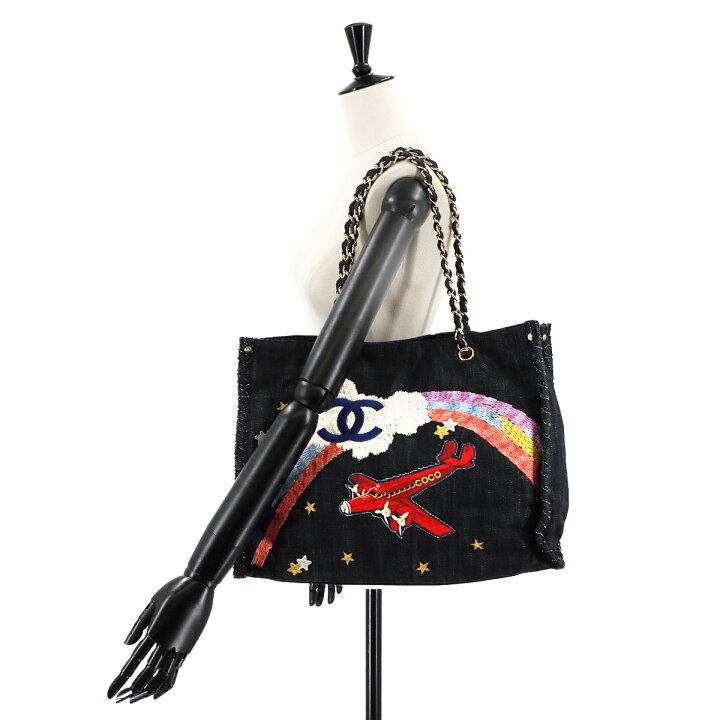 楽天市場】【新品同様】 シャネル CHANEL 夜間飛行 チェーン トート 