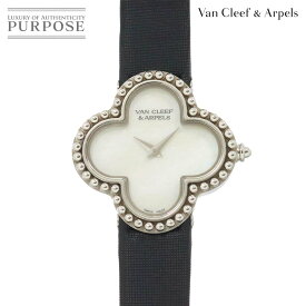 ヴァンクリーフ&アーペル Van Cleef & Arpels ヴィンテージ アルハンブラ VCARD21600 レディース 腕時計 ホワイトシェル K18WG ホワイトゴールド クォーツ ウォッチ Alhambra 【中古】