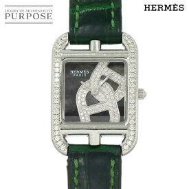 エルメス HERMES ケープコッド シェーヌ・ダンクル CC1 330 ダイヤ ベゼル レディース 腕時計 ブラック 黒曜石 クォーツ ウォッチ Cape Cod 【中古】
