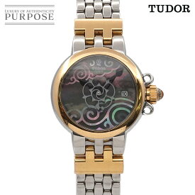 チューダー チュードル TUDOR クレア ド ローズ コンビ 35101 レディース 腕時計 デイト ブラックシェル YG イエローゴールド オートマ 自動巻き ウォッチ CLAIR DE ROSE 【中古】