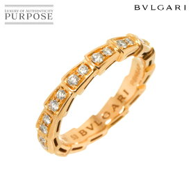 【新品同様】 ブルガリ BVLGARI セルペンティ ヴァイパー #53 リング フル パヴェ ダイヤ K18 PG ピンクゴールド 750 指輪 Serpenti Ring【中古】