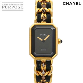シャネル CHANEL プルミエール Mサイズ H0001 ヴィンテージ レディース 腕時計 ブラック ゴールド クォーツ ウォッチ Premiere 【中古】