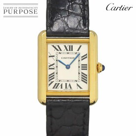 カルティエ Cartier タンクソロSM W1018755 コンビ レディース 腕時計 シルバー K18YG イエローゴールド クォーツ ウォッチ Tank solo 【中古】