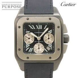 カルティエ Cartier サントス100 カーボン クロノグラフ XL W2020005 メンズ 腕時計 ブラック オートマ 自動巻き ウォッチ Santos 100 【中古】