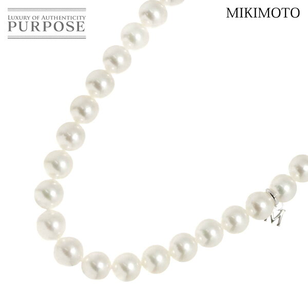 【新品同様】 ミキモト MIKIMOTO アコヤ真珠 7.4-6.9mm ネックレス 43cm SV シルバー パール Akoya Pearl Necklace【中古】