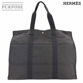 【新品同様】 エルメス HERMES エールライン トート TGM バッグ キャンバス グレー シルバー 金具 Herline Tote TGM 【中古】