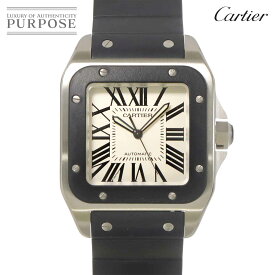【OH 新品仕上げ 済み】 カルティエ Cartier サントス100 LM W20121U2 メンズ 腕時計 シルバー オートマ 自動巻き ウォッチ Santos 100 【中古】