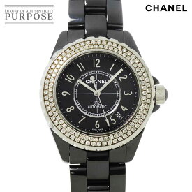 シャネル CHANEL J12 38mm H0950 純正ダイヤベゼル メンズ 腕時計 ブラック セラミック デイト オートマ 自動巻き ウォッチ 【中古】