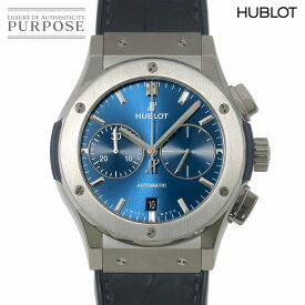 【新品仕上げ 済み】 ウブロ HUBLOT クラシックフュージョン クロノグラフ チタニウム 521 NX 7170 LR メンズ 腕時計 デイト ブルー オートマ 自動巻き ウォッチ Classic fusion 【中古】